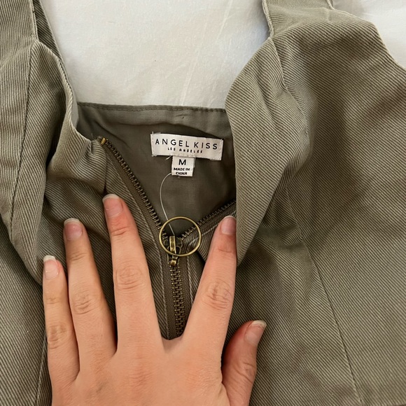 Angel Kiss | olive half zip spring dress - Picture 2 of 2